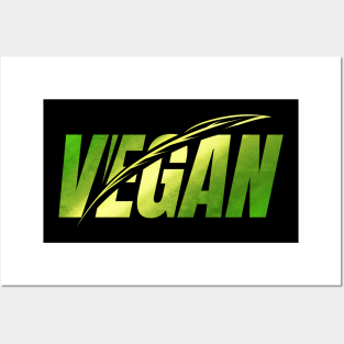 Green Logo With Leaves To Show You Live Vegan Posters and Art